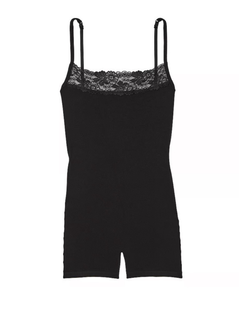 Pink Victoria’s Secret ribbed lace romper